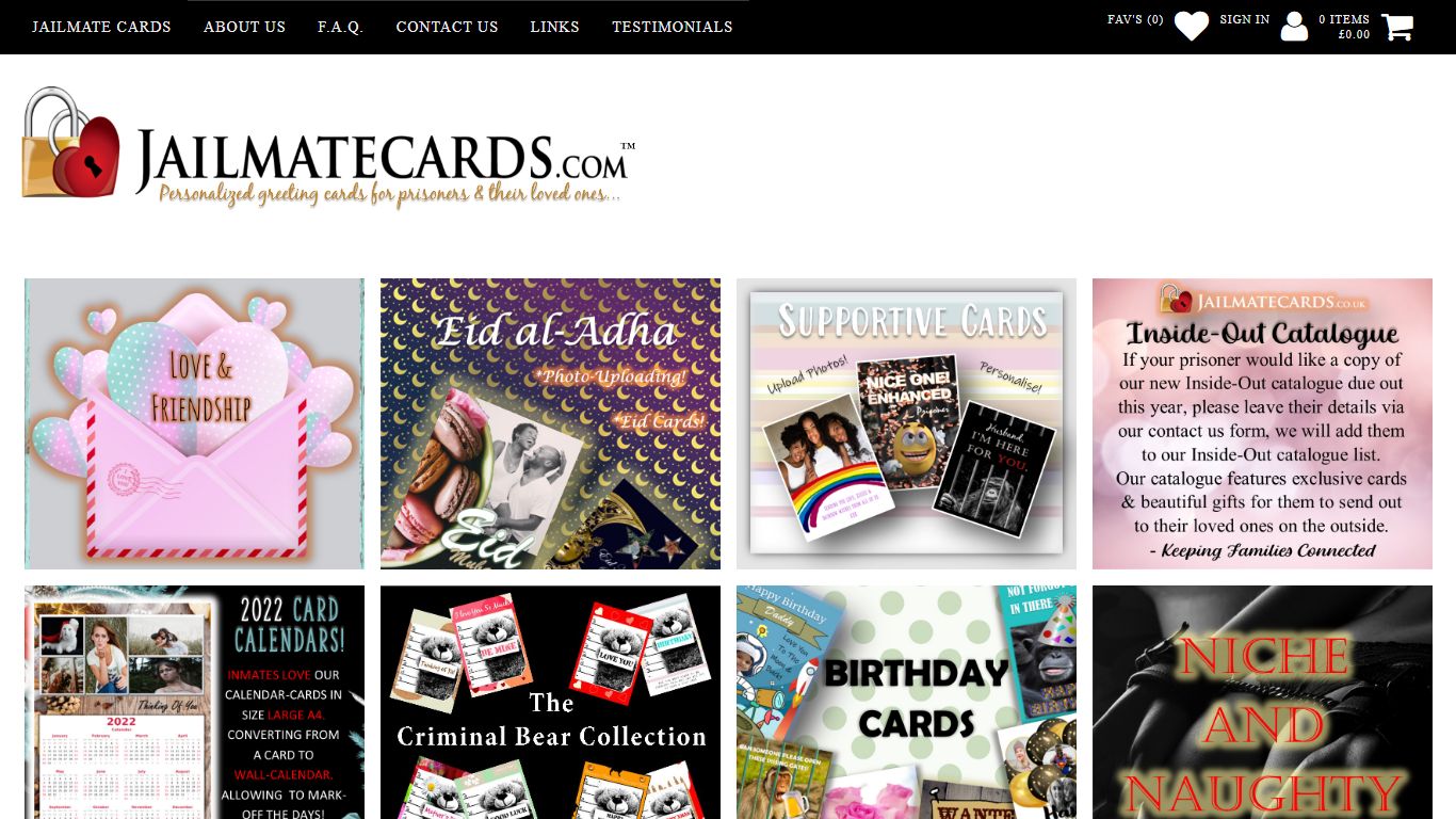 jailmatecards.com - Menu